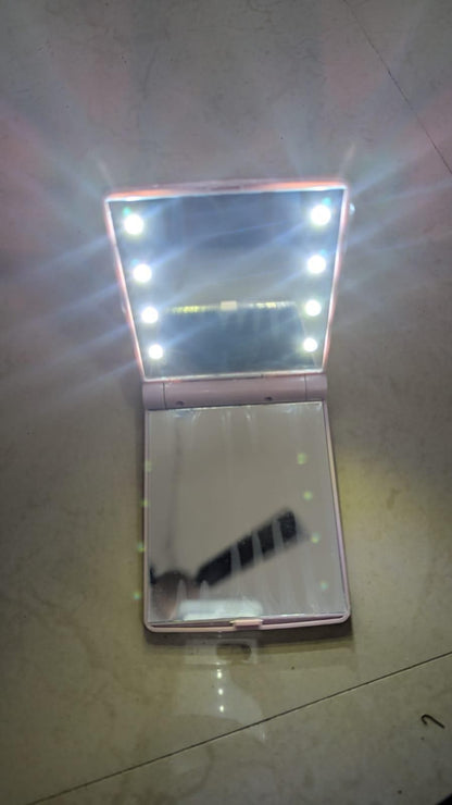 Small portable Folding Makeup Mirror with led Lights